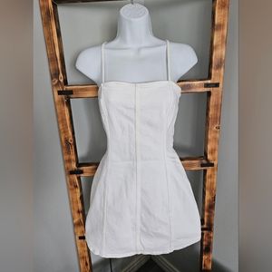 Zara White Denim mini dress - US Medium